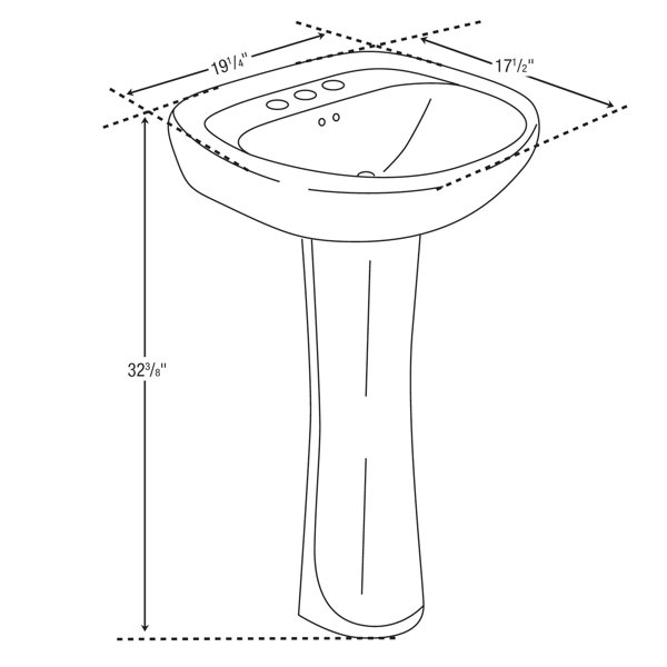 Fine Fixtures Prestige Vitreous China 22" Pedestal Bathroom Sink with